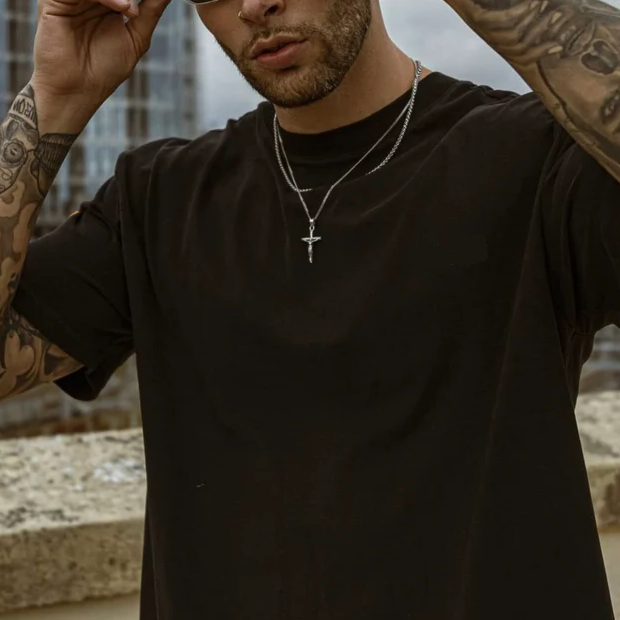Elegant Men's Necklace with Cross - Salvator Elegance