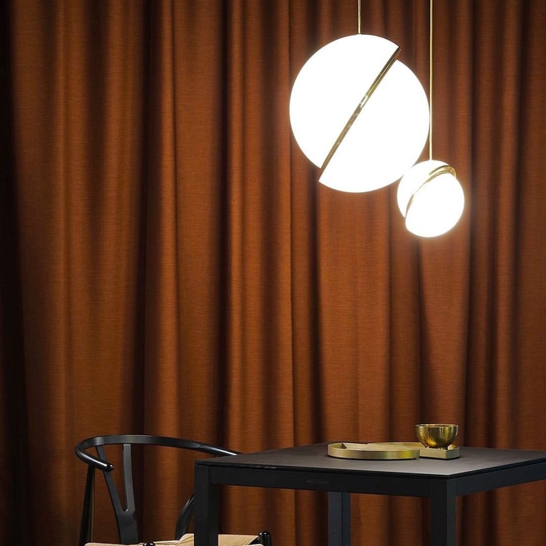 CielCourbe Lamp - Luxury Moonlight Pendant Lamp in Acrylic and Brass