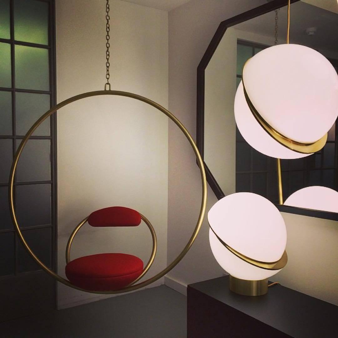 CielCourbe Lamp - Luxury Moonlight Pendant Lamp in Acrylic and Brass