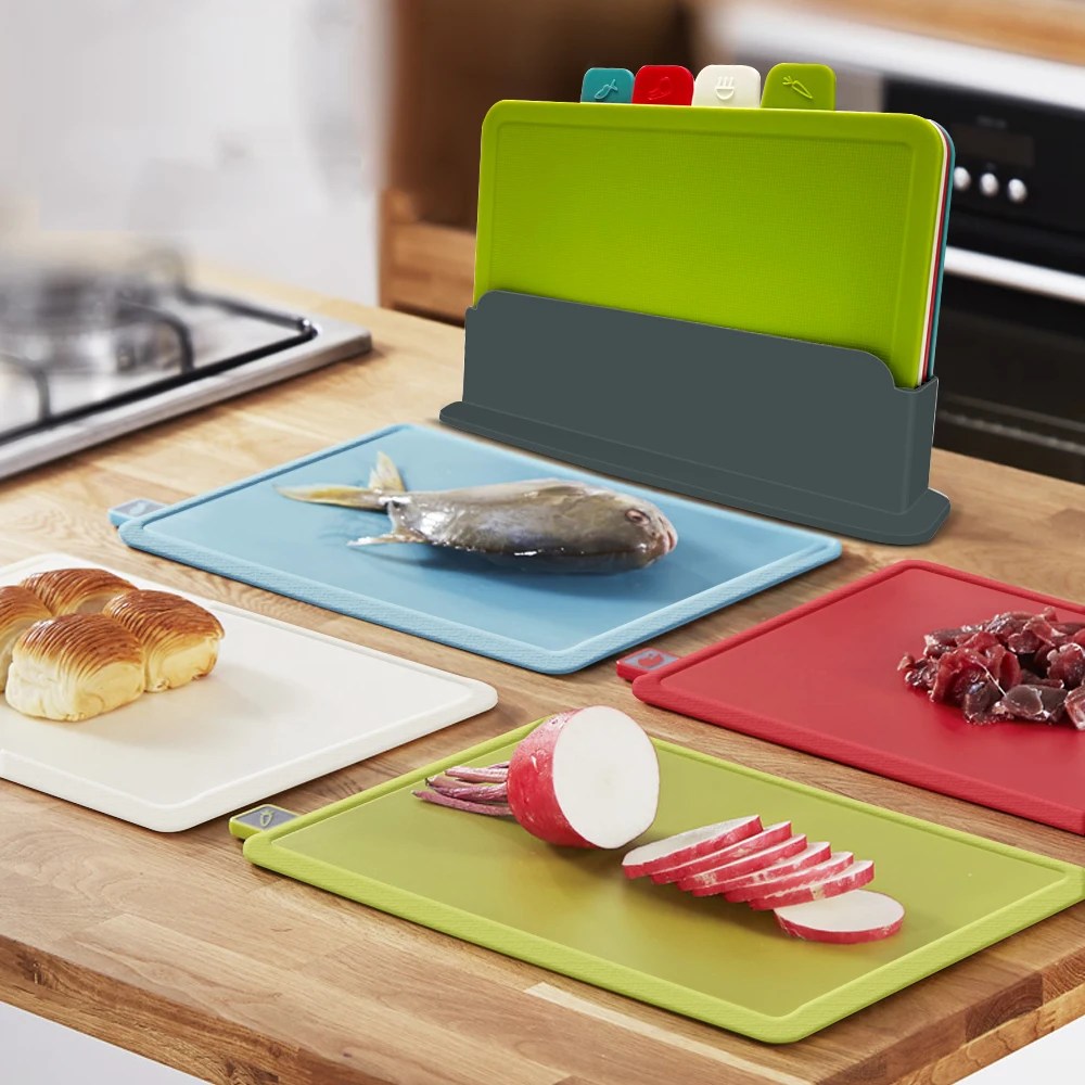 PrepTidy – Luxury Cutting Board Set with Wooden Stand