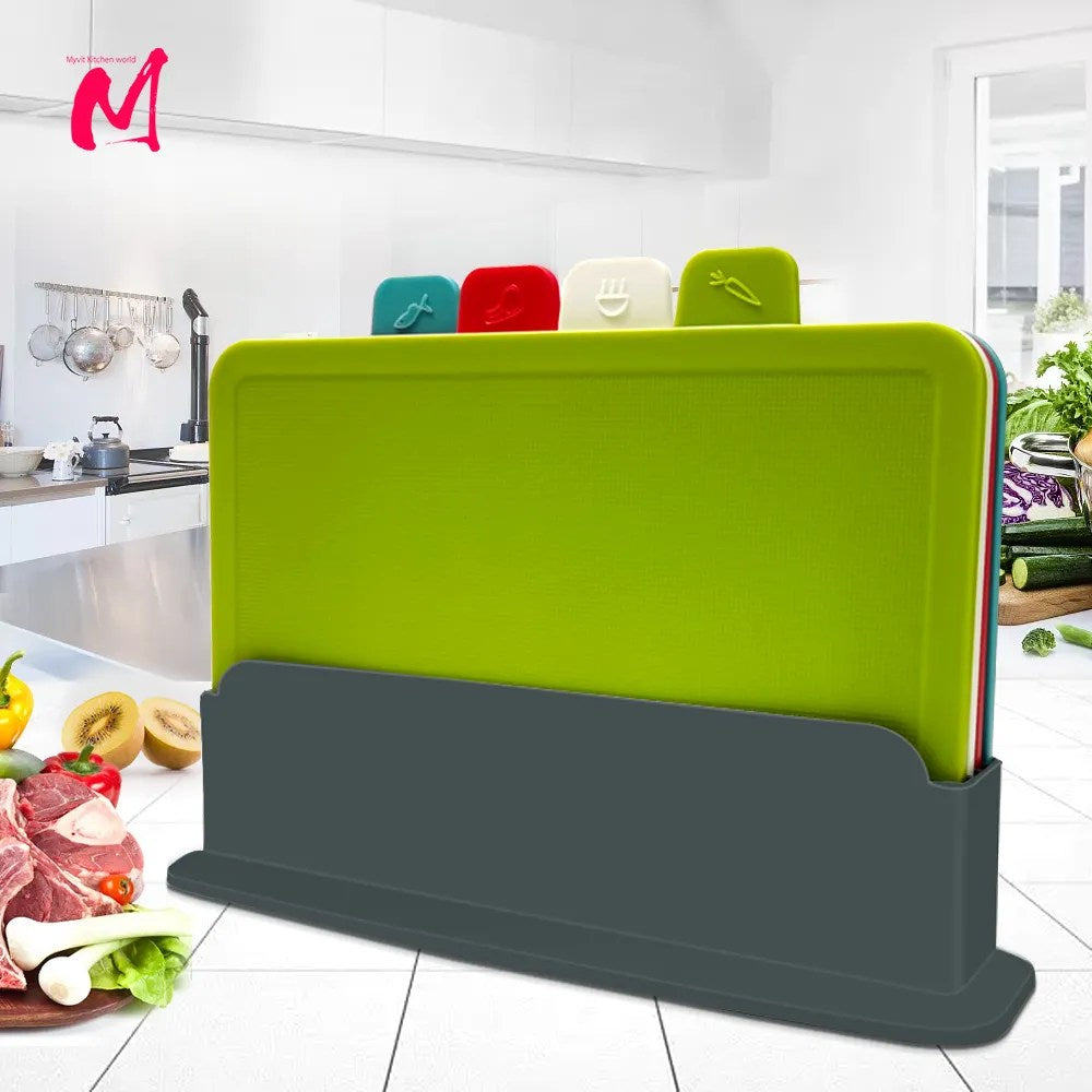 PrepTidy – Luxury Cutting Board Set with Wooden Stand