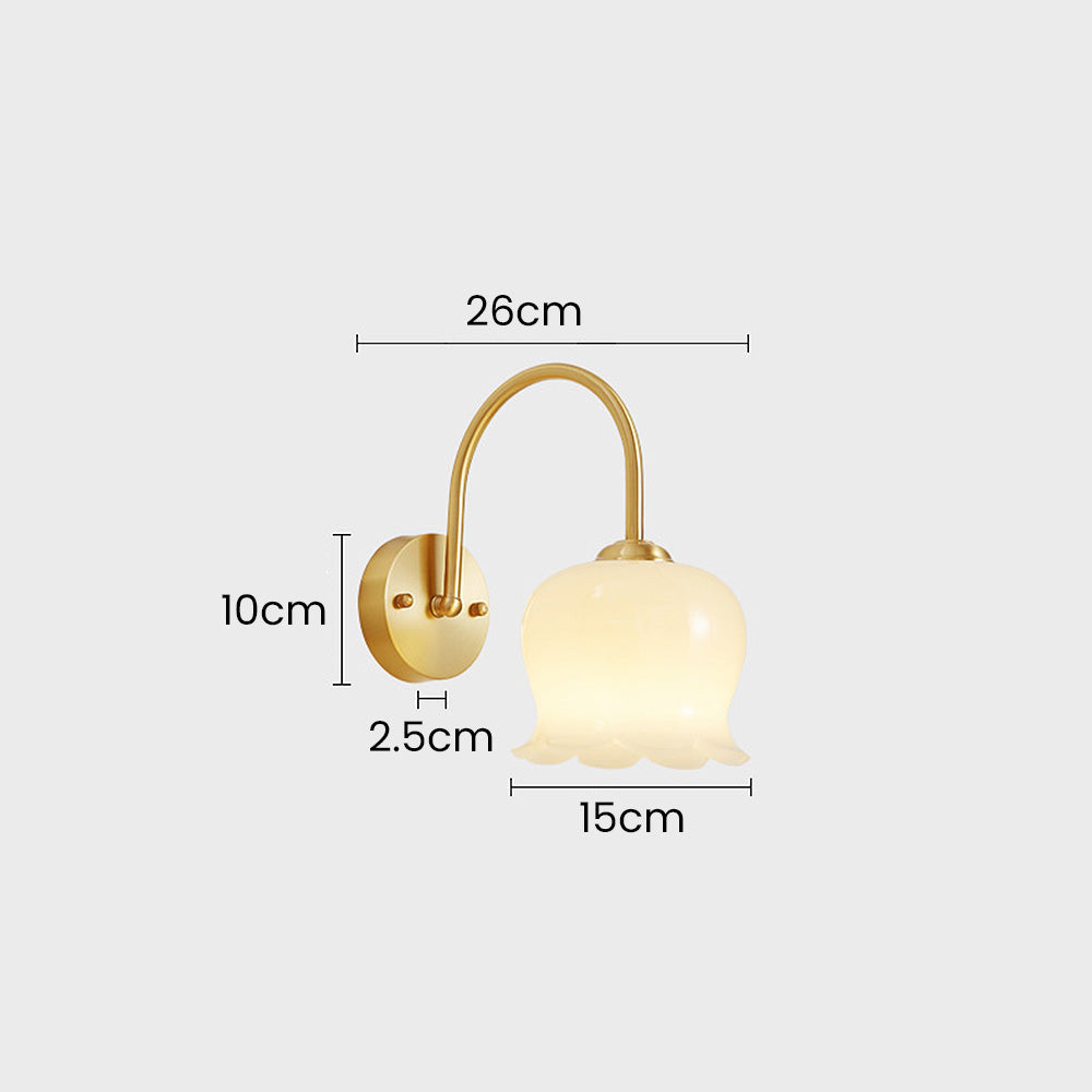 FrenchBloom – Elegant Blom Vägglampa av Glas