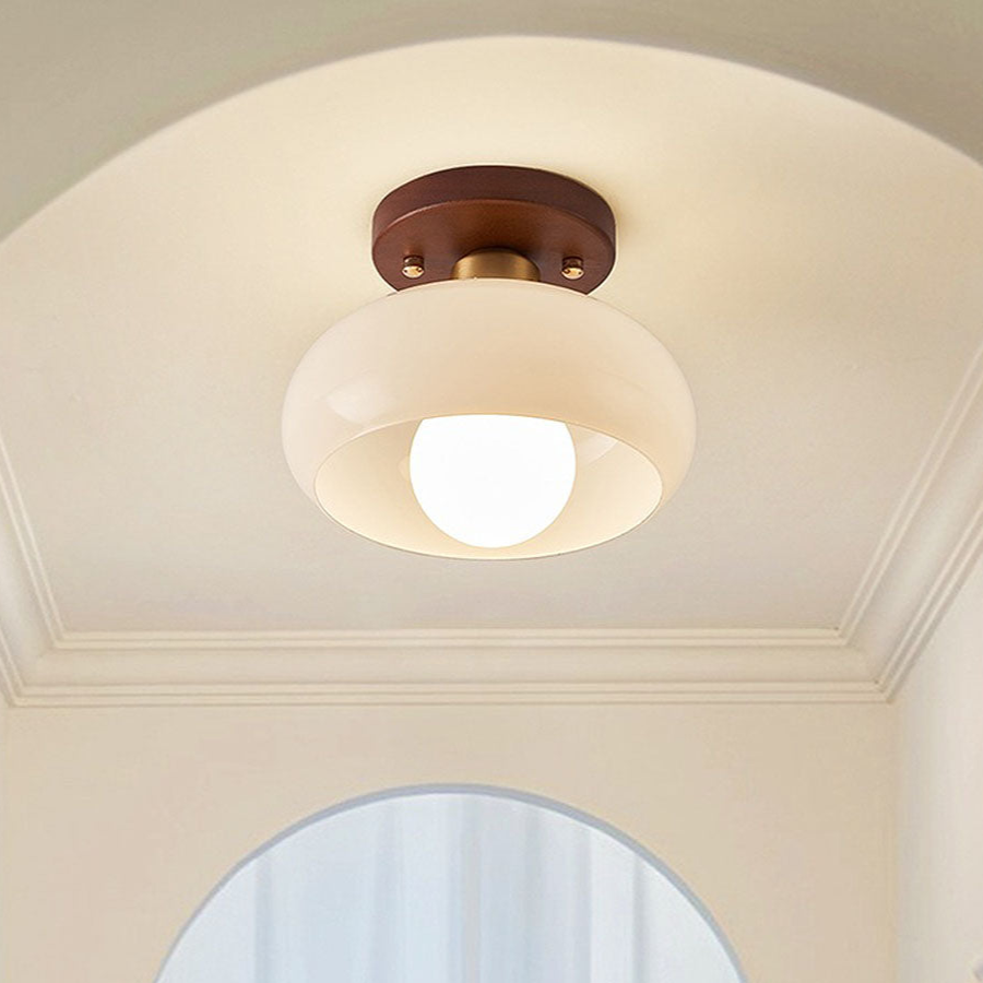 VintageGlow Ceiling Lamp - Real Wood Retro Ceiling Lamp