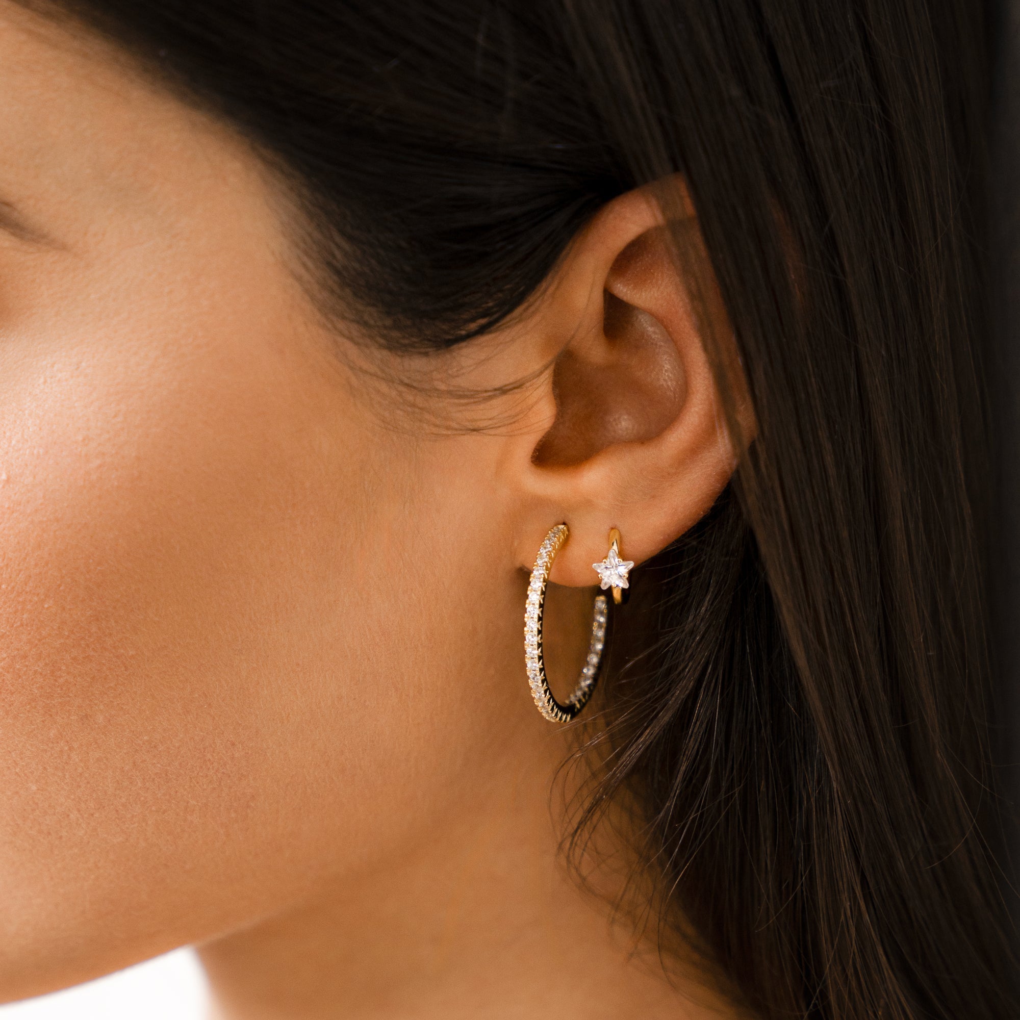 Striking Star Zirconia Pendant Earrings - Lunara Collection