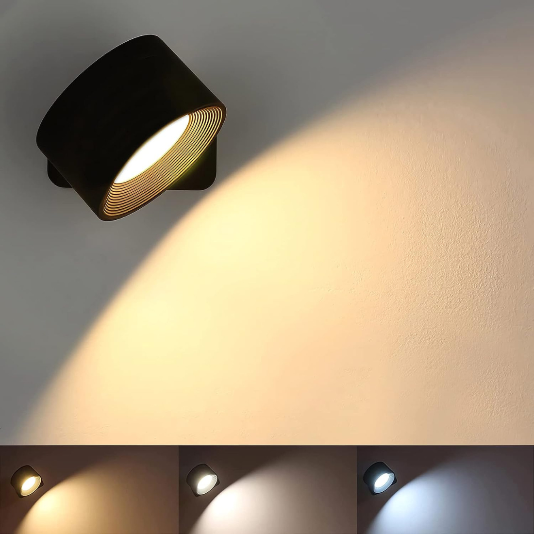 FlexiLamp - Trådlös 360° Vägglampa med Uppladdningsbart LED