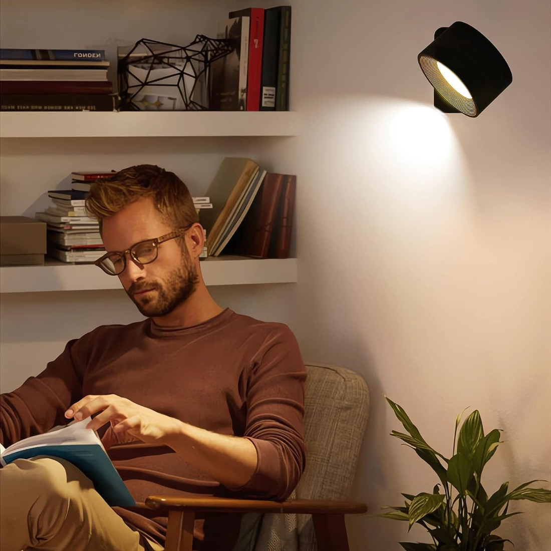 FlexiLamp - Trådlös 360° Vägglampa med Uppladdningsbart LED