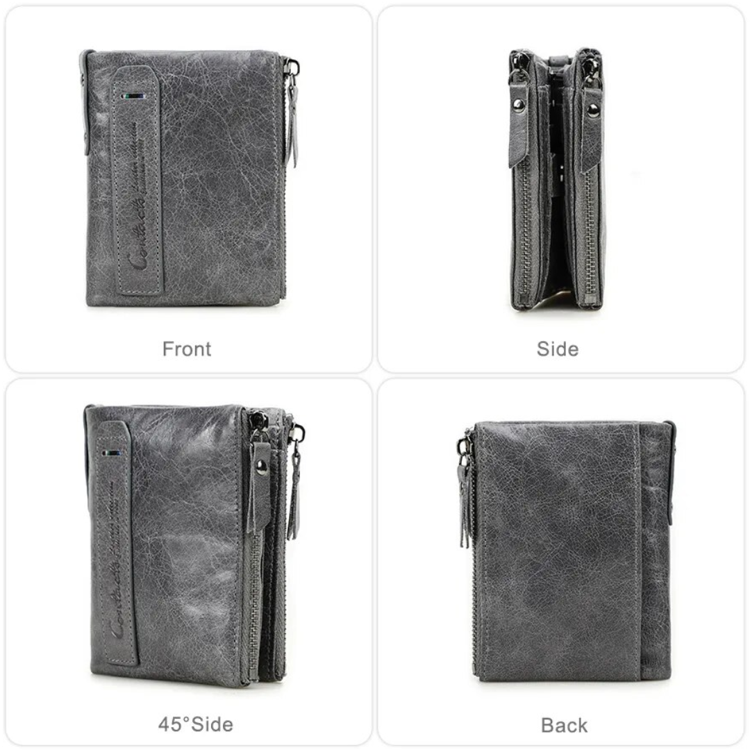 Compact Wallet - Stylish Double Zipper Wallet