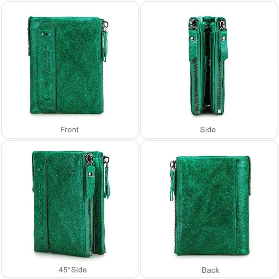 Compact Wallet - Stylish Double Zipper Wallet