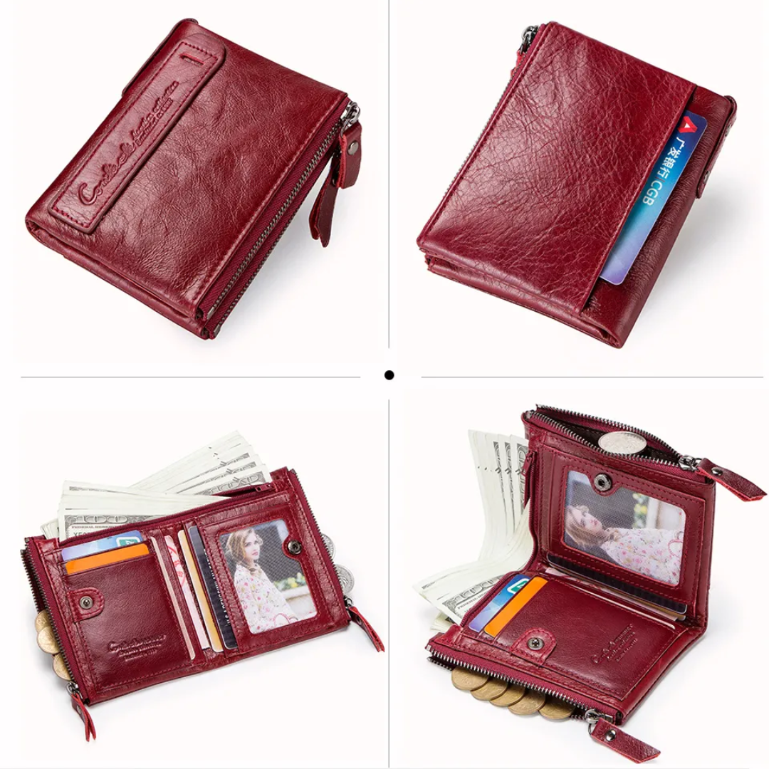 Compact Wallet - Stylish Double Zipper Wallet