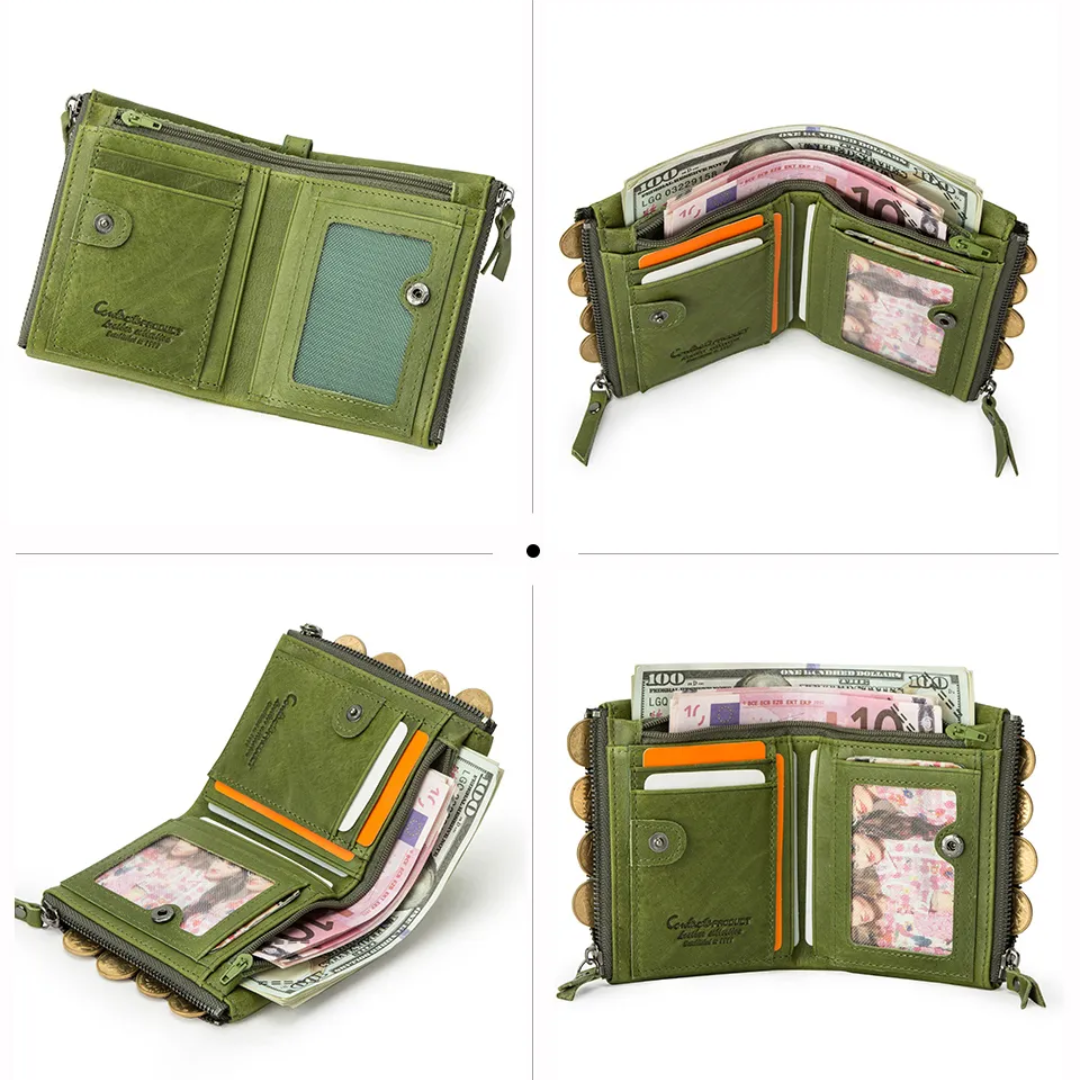 Compact Wallet - Stylish Double Zipper Wallet