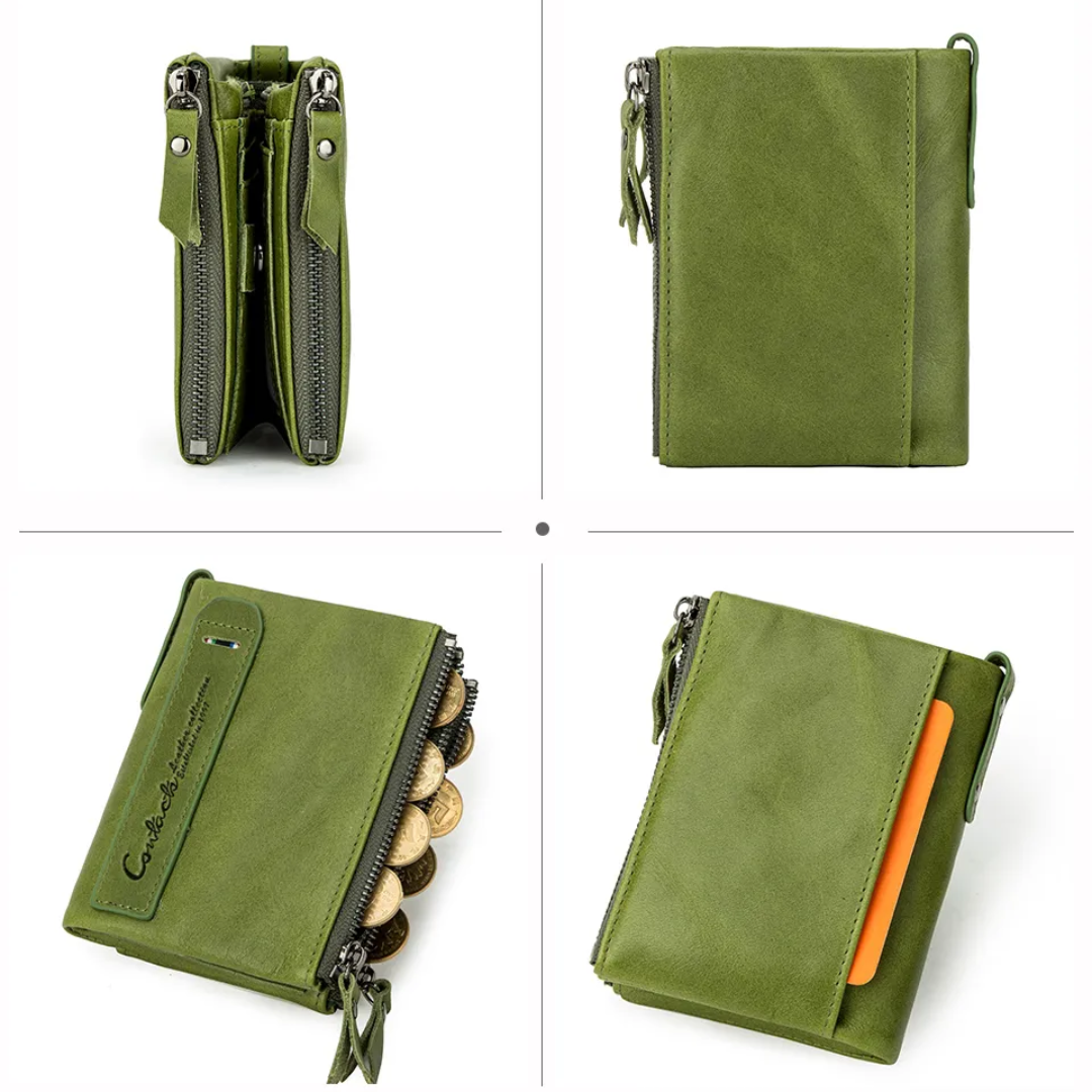 Compact Wallet - Stylish Double Zipper Wallet