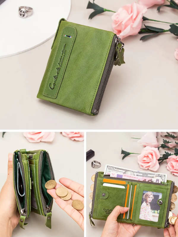 Compact Wallet - Stylish Double Zipper Wallet