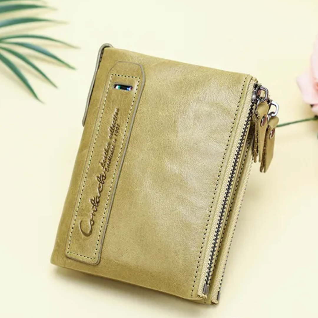 Compact Wallet - Stylish Double Zipper Wallet