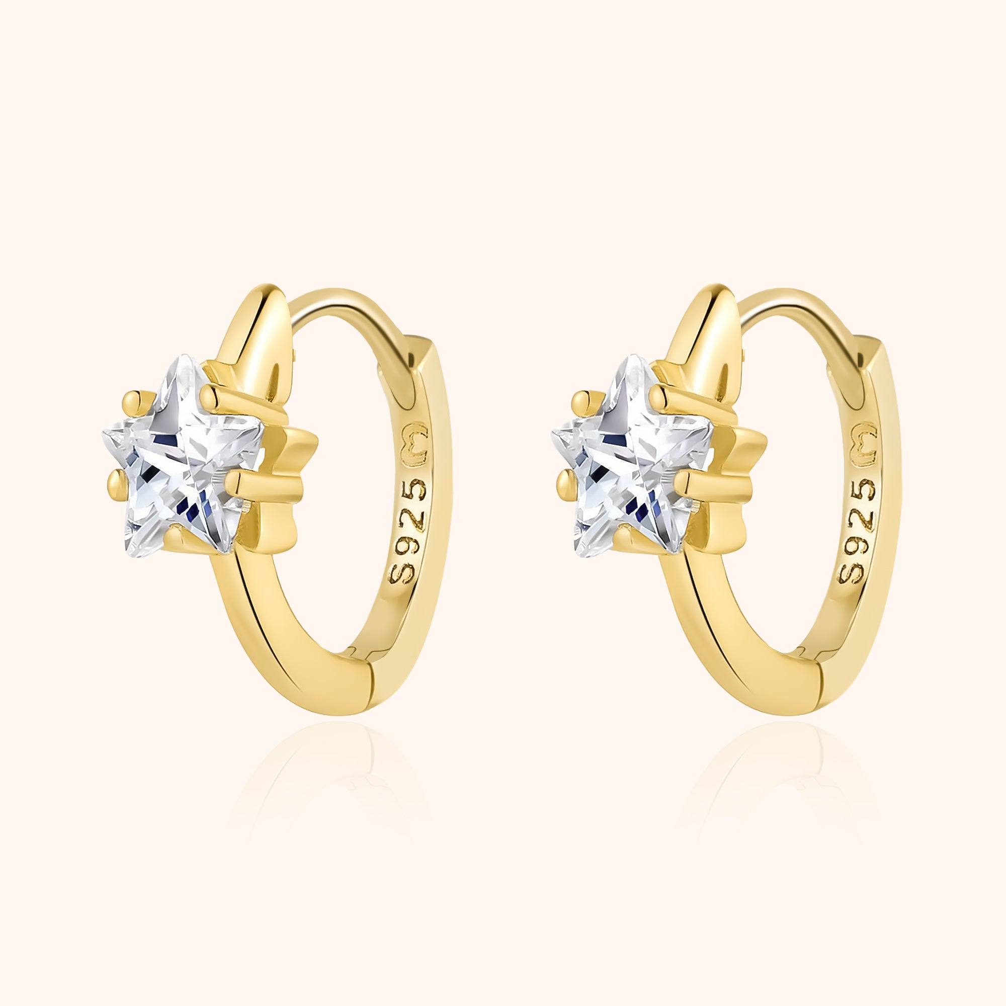 Striking Star Zirconia Pendant Earrings - Lunara Collection