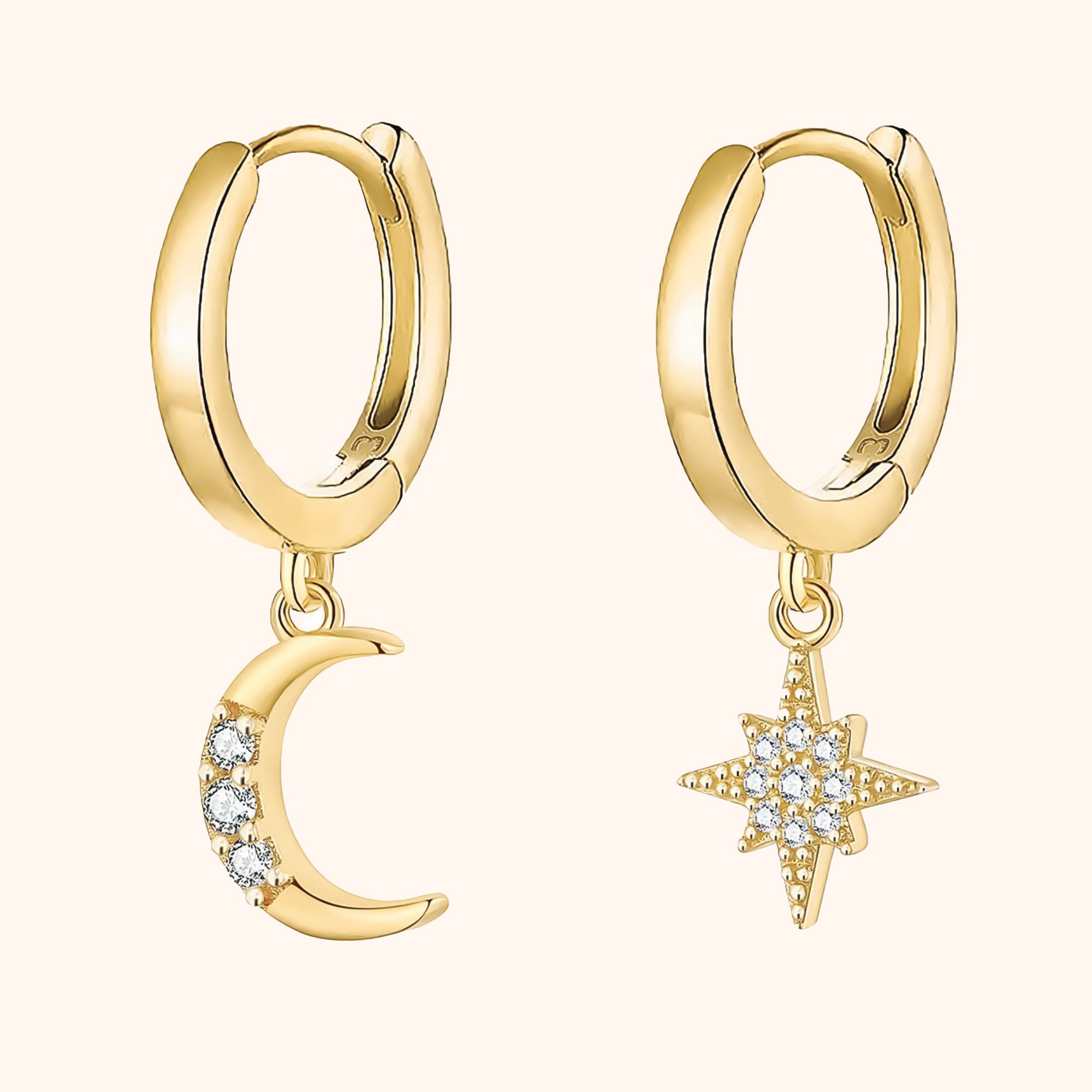Captivating Moon and Star Earrings - Cosmica