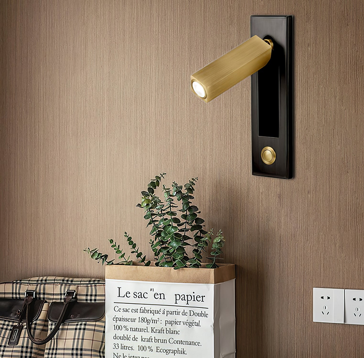 Inbyggd Ljus – Minimalistisk Sängside Vägglampa LED