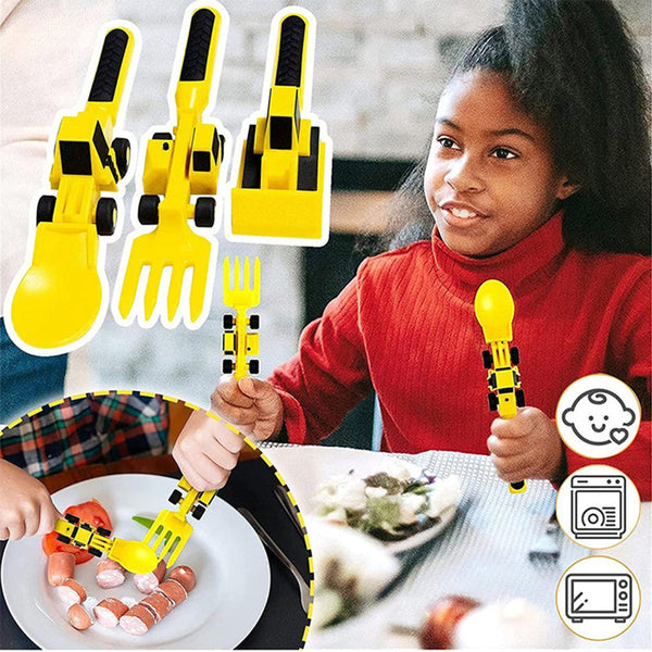 ConstructoFork - Large Children's Cutlery Set for Construction