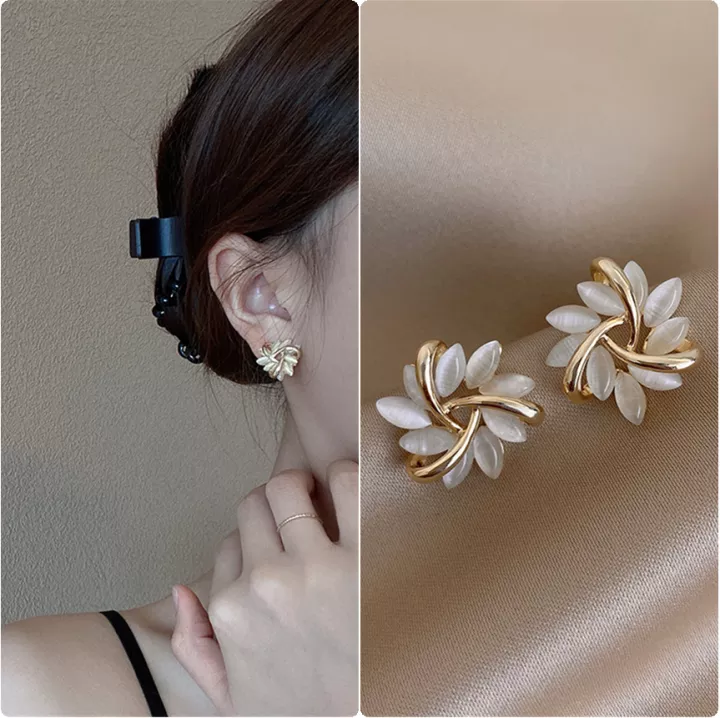 Stylish Opal Floral Earrings 