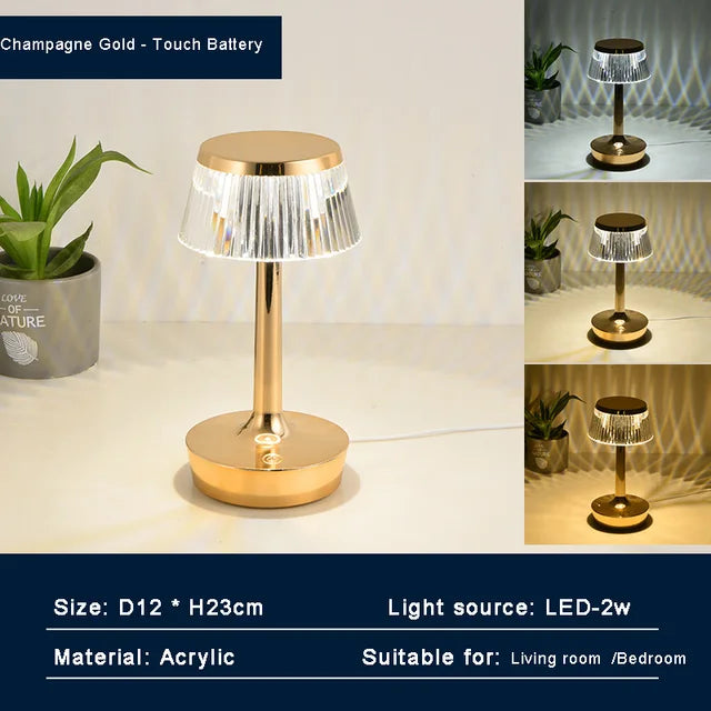 Crystal Pendant - Laddningsbar Trådlös Bordslampa