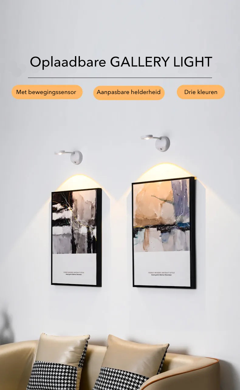 Galleri-ljus - Stilig trådlös uppladdningsbar vägglampa