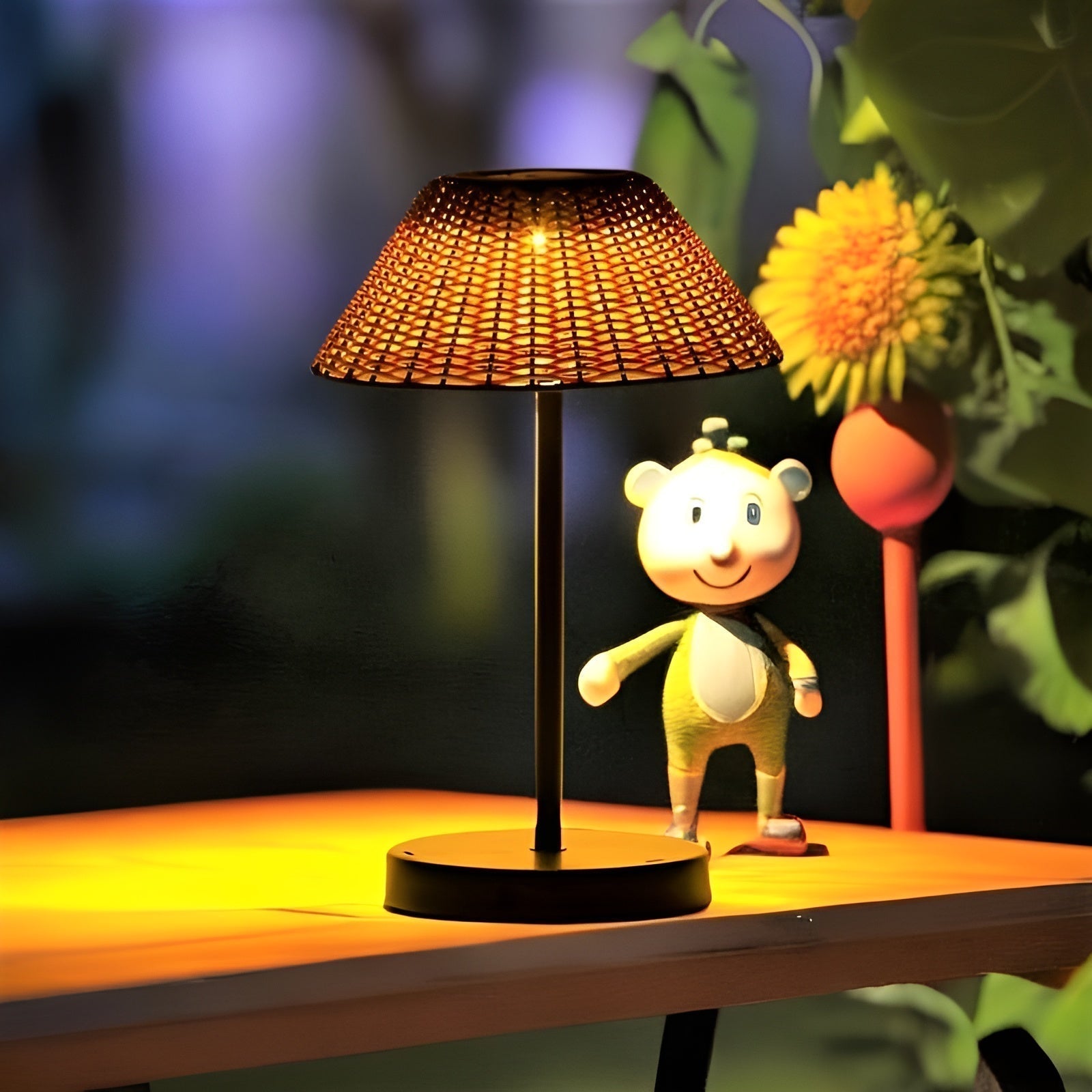 Elegant GardenWoven Solar Lamp - Weatherproof &amp; Energy Saving 