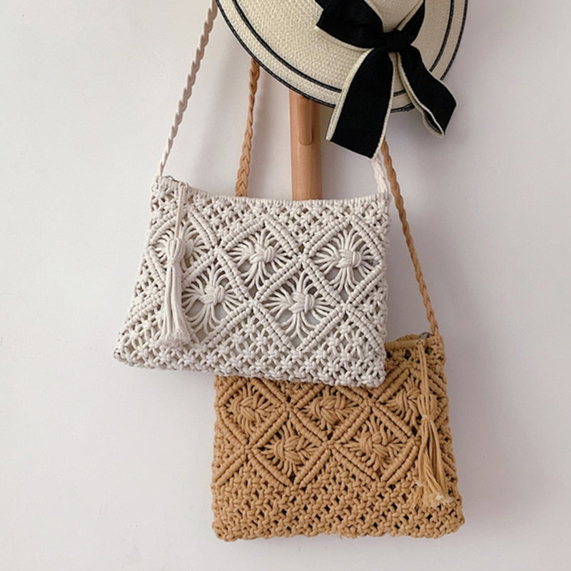 GwenBag – Elegant T woven shoulder bag for summer