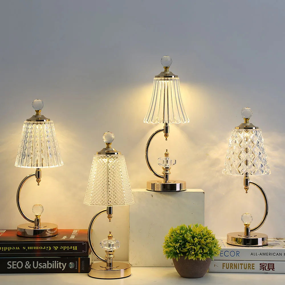 Vintage Crystal Table Lamp - Elegant Vintage Crystal Table Lamp for Captivating Atmosphere