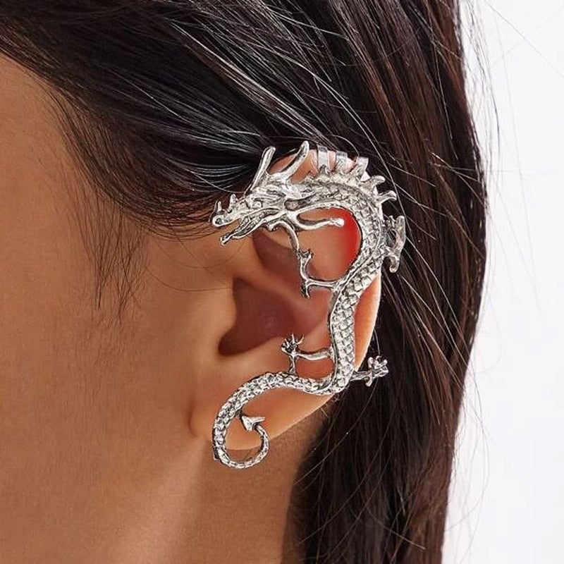 Silver Dragon Earrings - Enchanting Nysa Accessories 