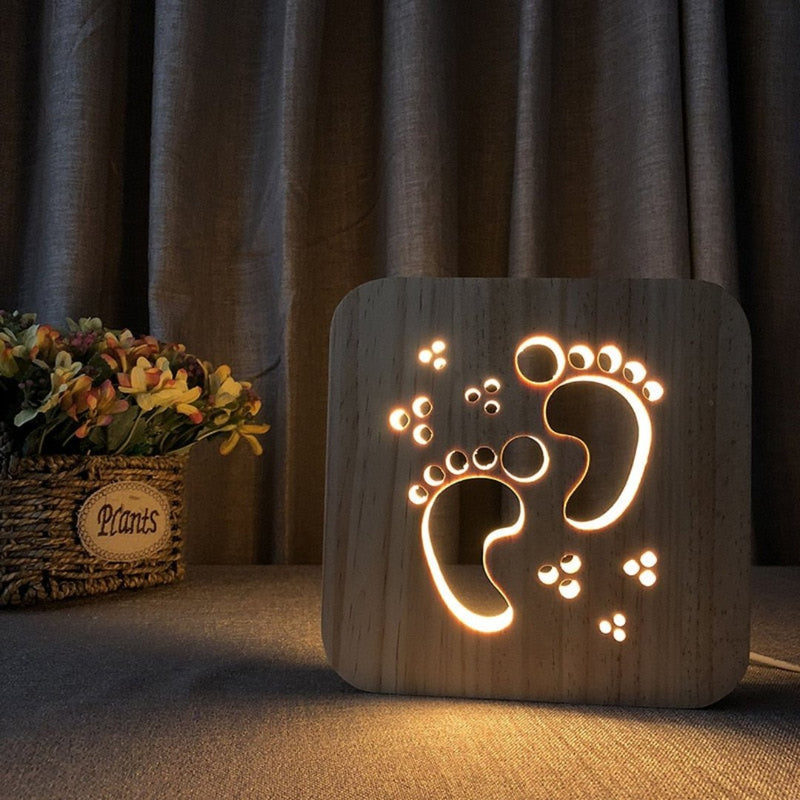 DesignLight - Elegant Trä Bordslampa för Stämningsfull Värme