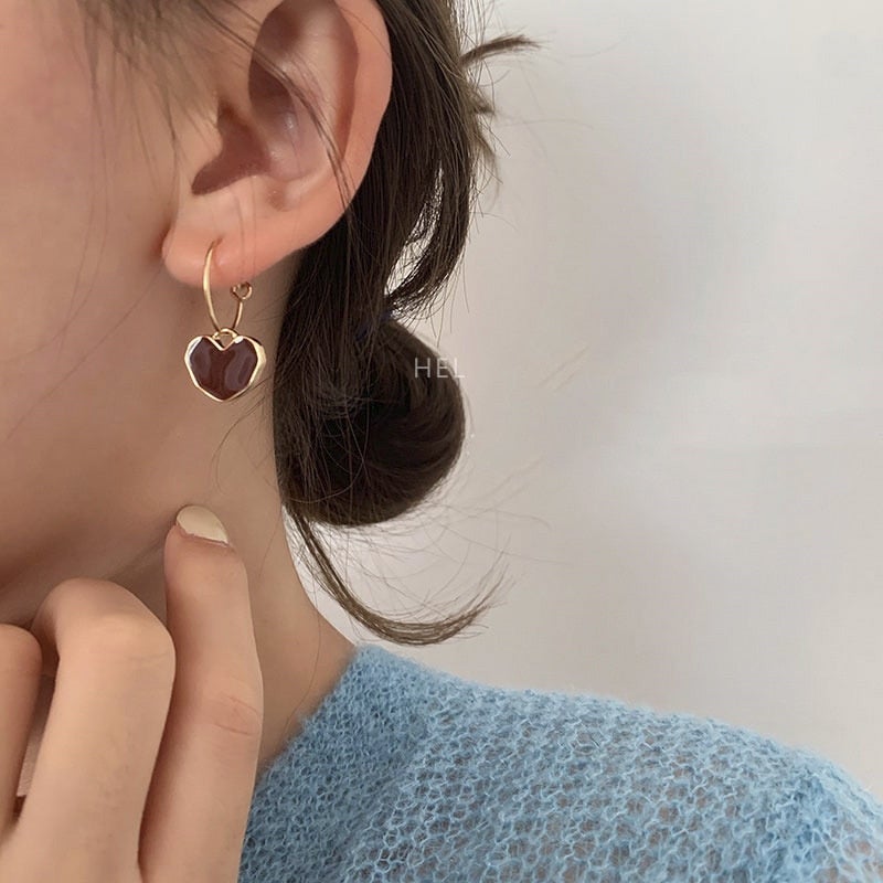 Sweet Red Heart Earrings - Amore Collection 