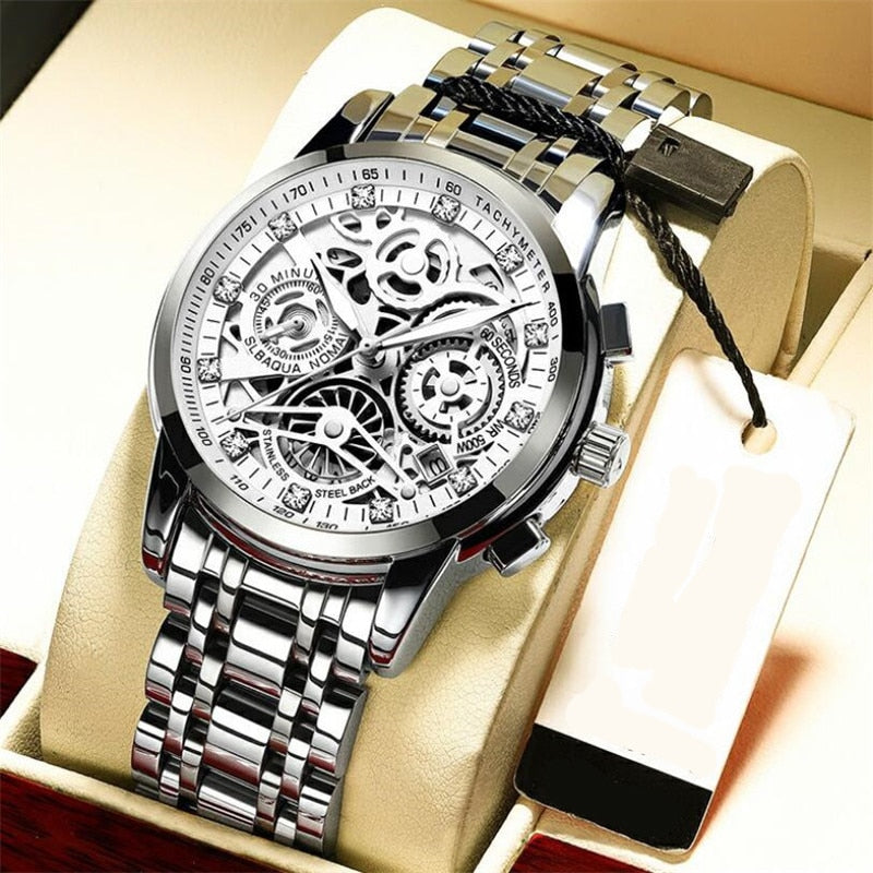 SkeletonWatch - Stylish Men's Watch with Black Design