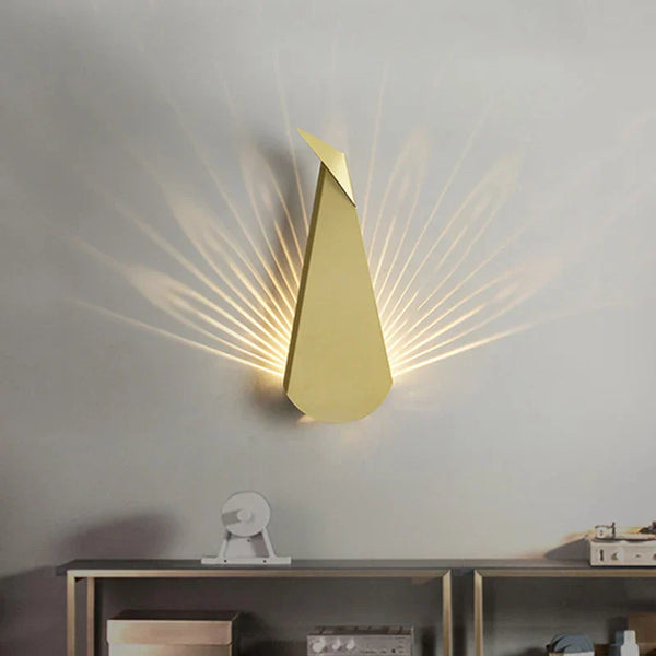ElegantLuxe - Modern LED Vägglampa Påfågelfjäder