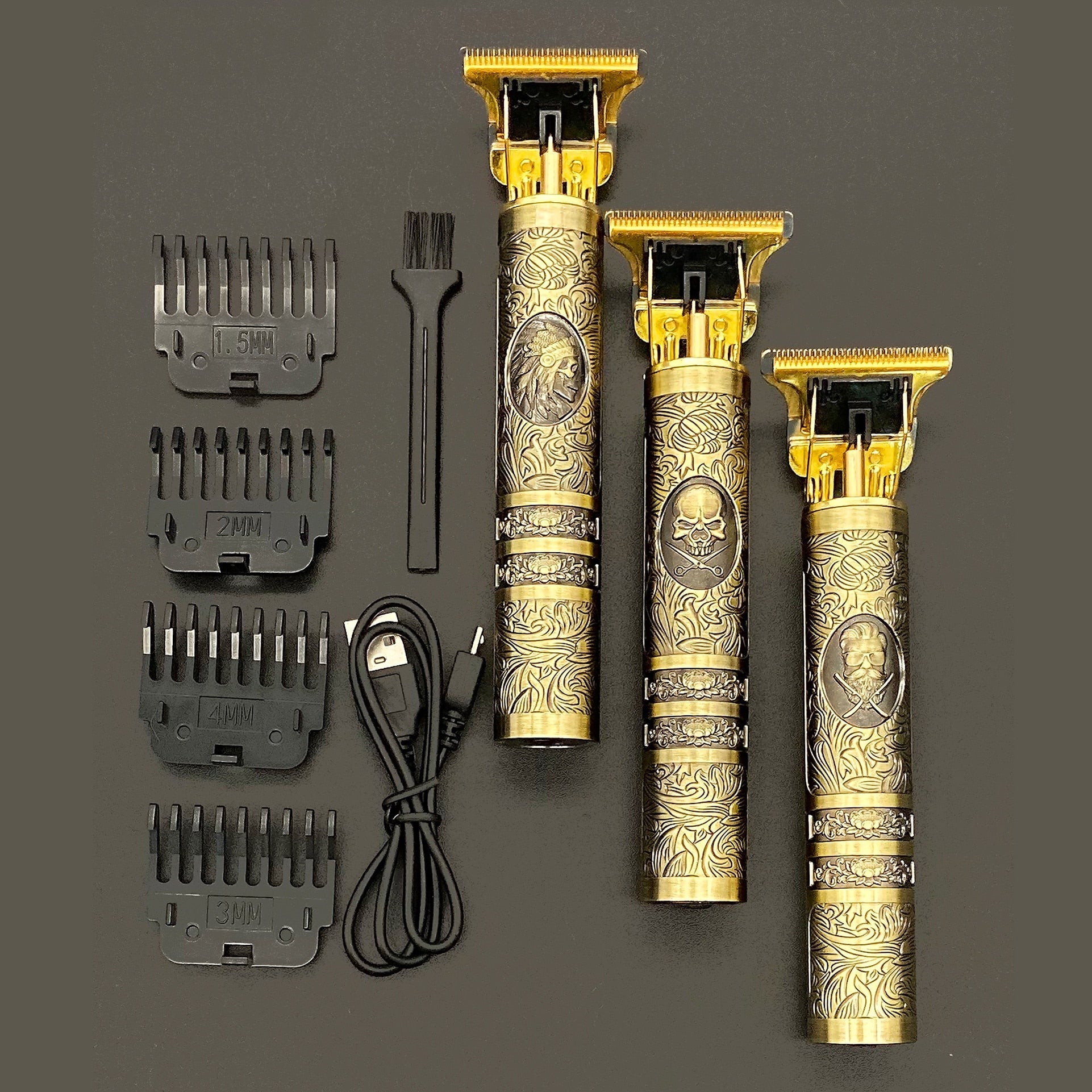 SkullTrim – Vintage Rechargeable Beard Trimmer with Attachments