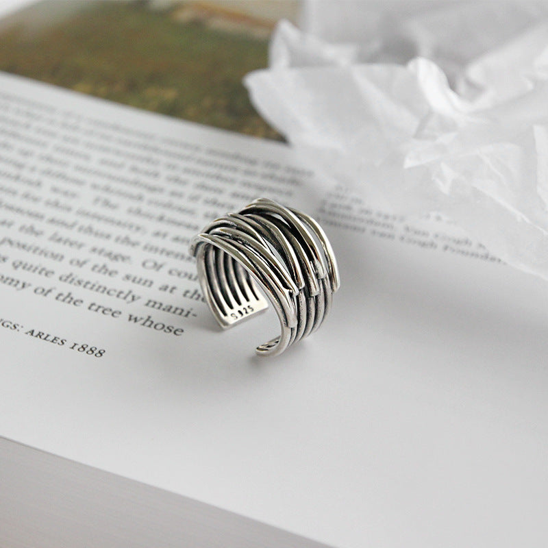 Elegant Liora Adjustable Silver Stacking Ring 