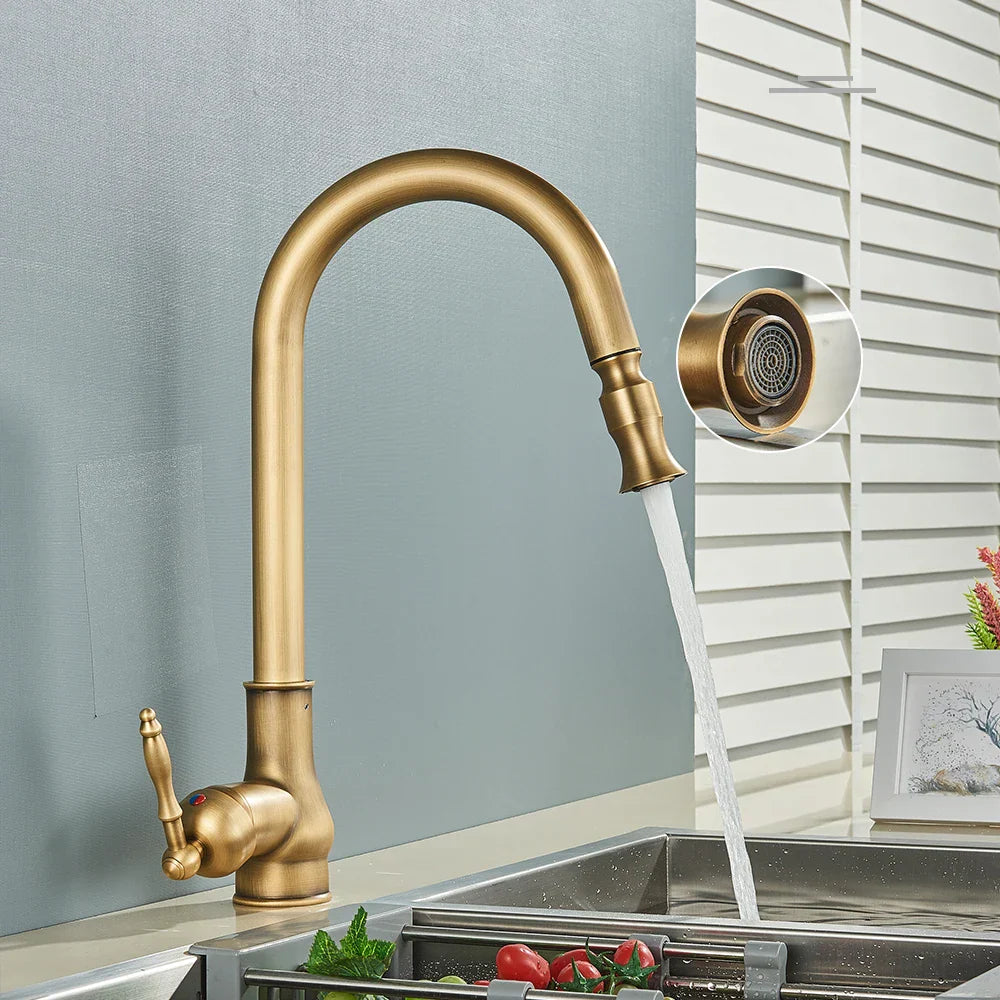 VintageTap – Retro Kitchen Faucet with Brass Finish