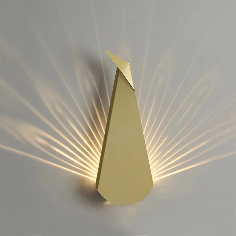 ElegantLuxe - Modern LED Vägglampa Påfågelfjäder