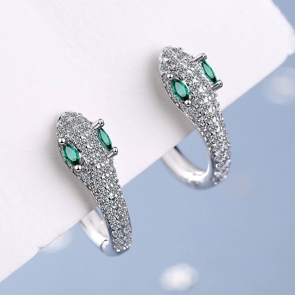 Elegant Snake Earrings made of 925 Sterling Silver - Leila Collection