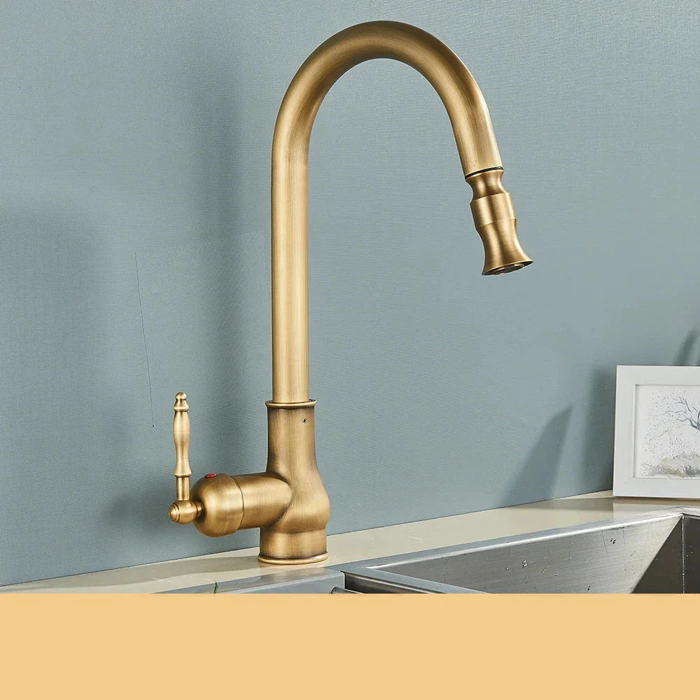 VintageTap – Retro Kitchen Faucet with Brass Finish