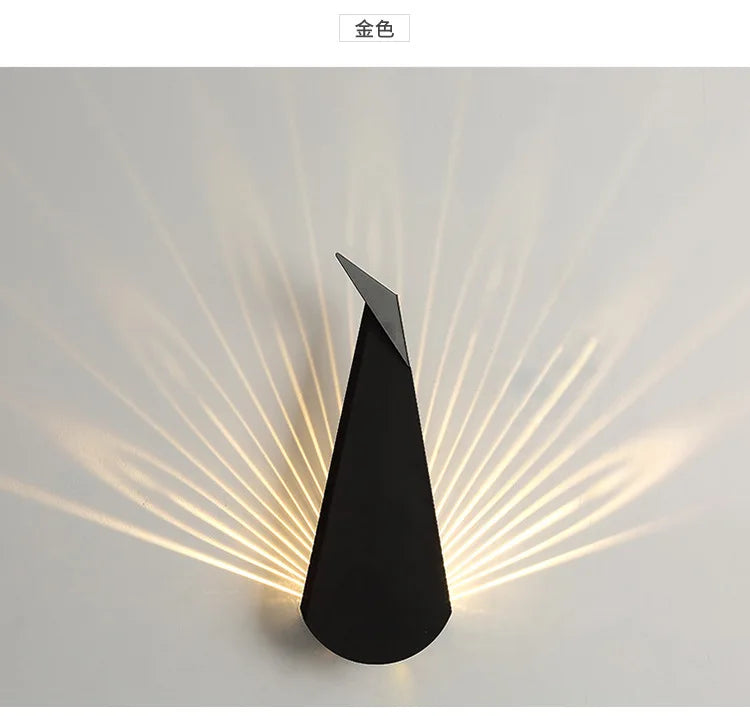 ElegantLuxe - Modern LED Vägglampa Påfågelfjäder