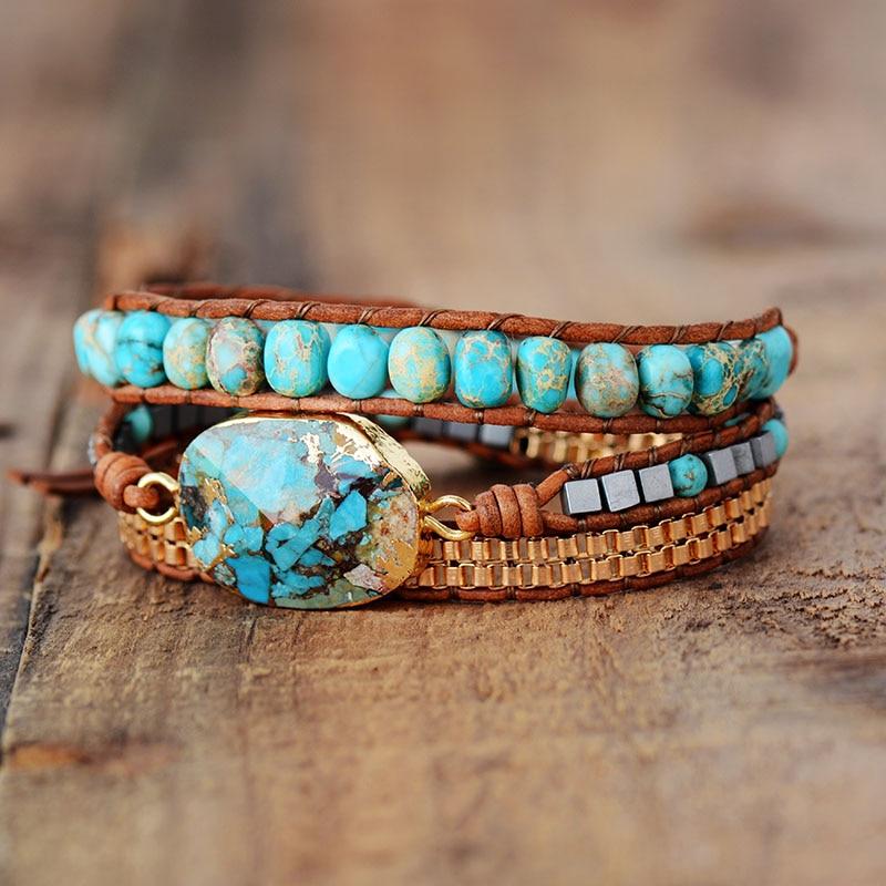 Elara Bracelet - Stress Relief Turquoise Energy Wrap
