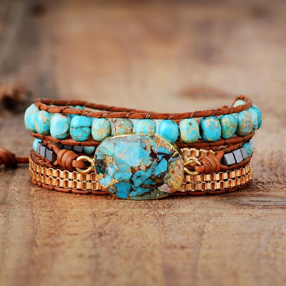 Elara Armband - Avstressande Turkos Energi Wrap