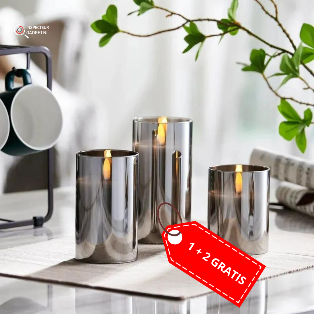 Wireless Deluxe Light Set - Smoked Glass Design