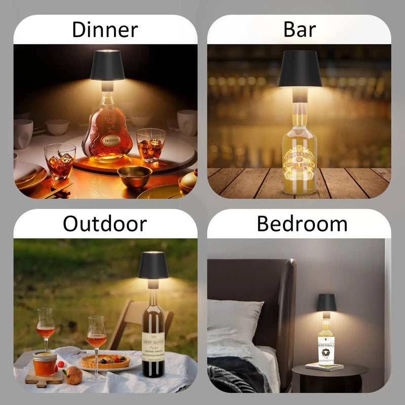 Bottlelight - Trådlös Uppladdningsbar Lampa för Flaskor