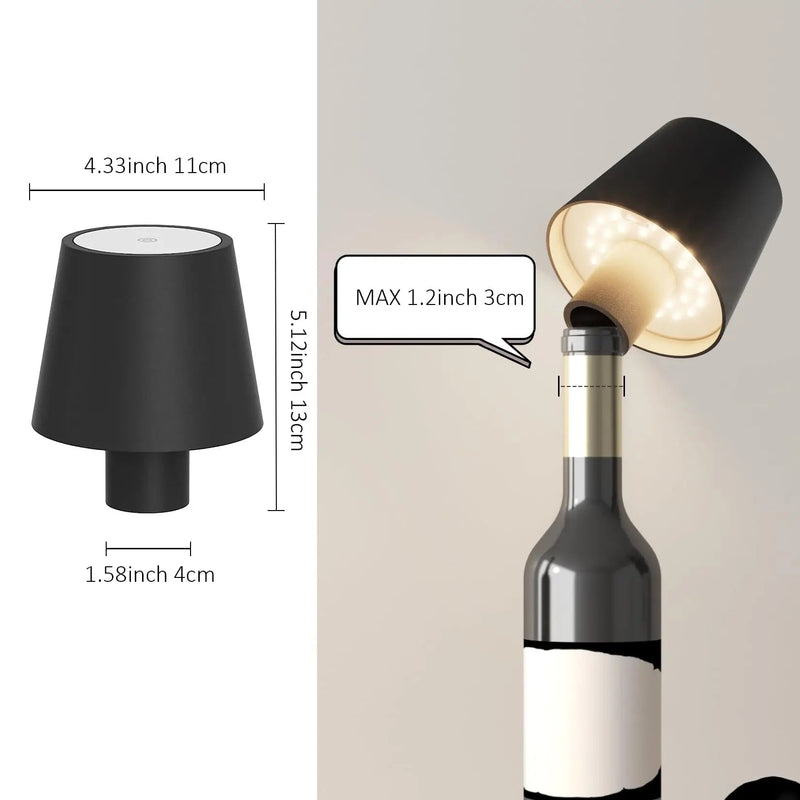 Bottlelight - Trådlös Uppladdningsbar Lampa för Flaskor