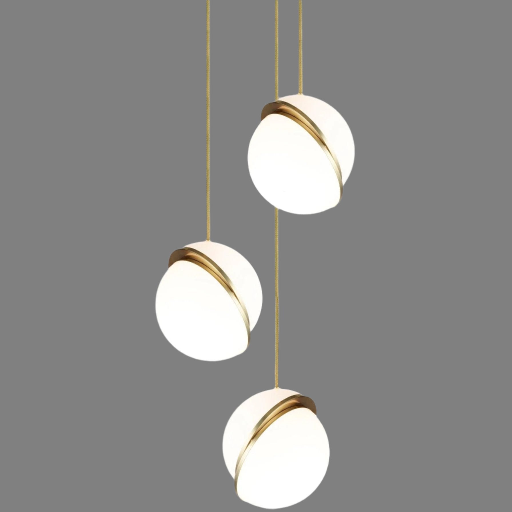 CielCourbe Lamp - Luxury Moonlight Pendant Lamp in Acrylic and Brass