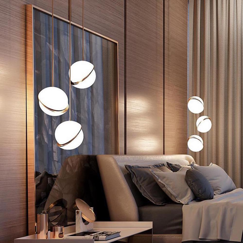 CielCourbe Lamp - Luxury Moonlight Pendant Lamp in Acrylic and Brass