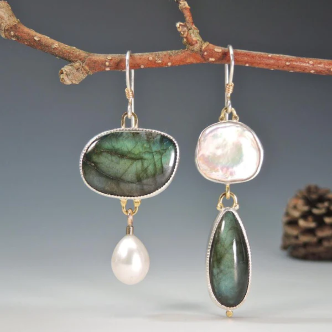 Arabelle Earrings – Elegant Vintage Stone Earrings