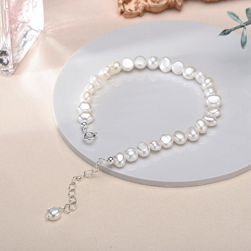 PearlGlow Bracelet - Elegant Silver Bracelet