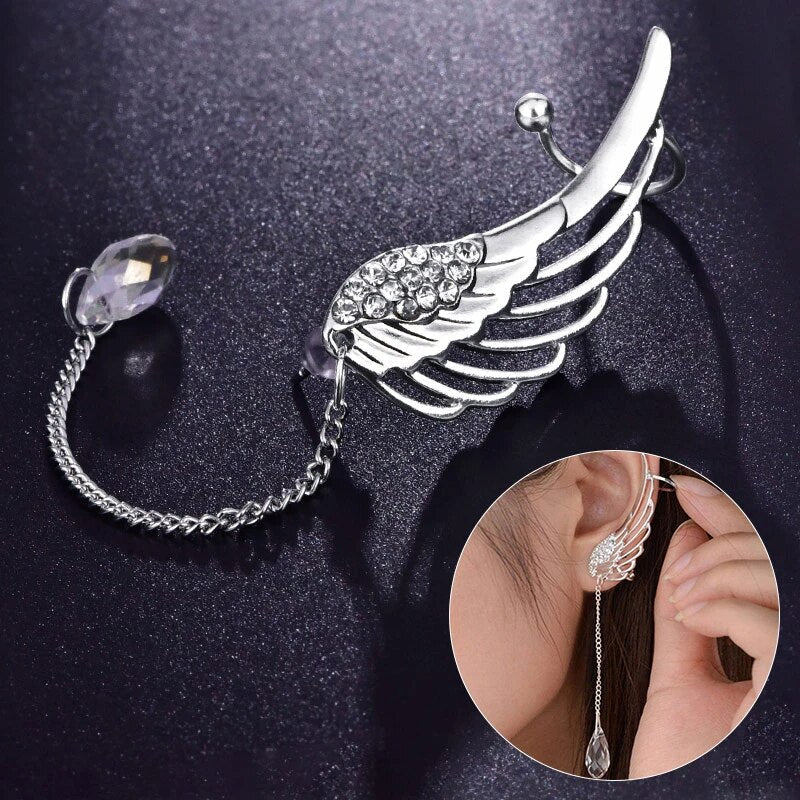 Captivating Long Angel Wings Ear Drops | Unique and Elegant Earrings