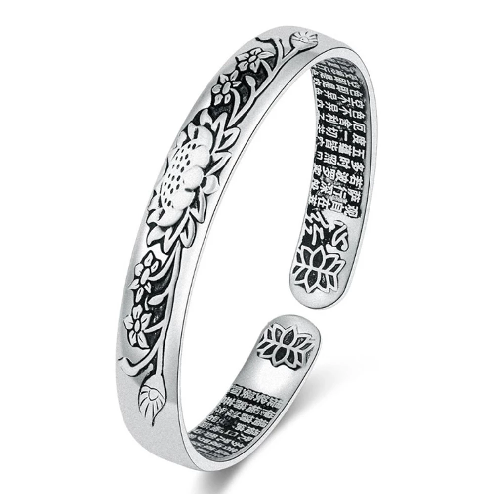 SerenitySilver Bracelet – Stylish Lotus Bracelet
